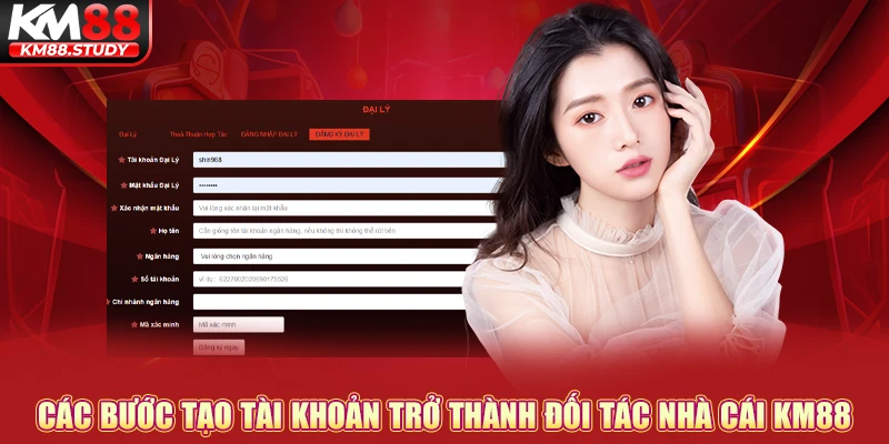 Các bước tạo tài khoản trở thành đối tác nhà cái km88