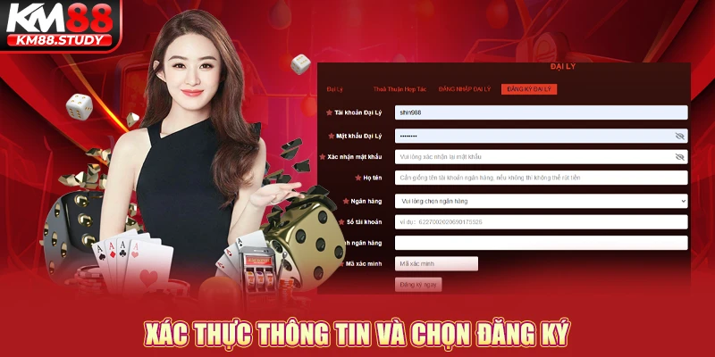 Xác thực thông tin và chọn đăng ký